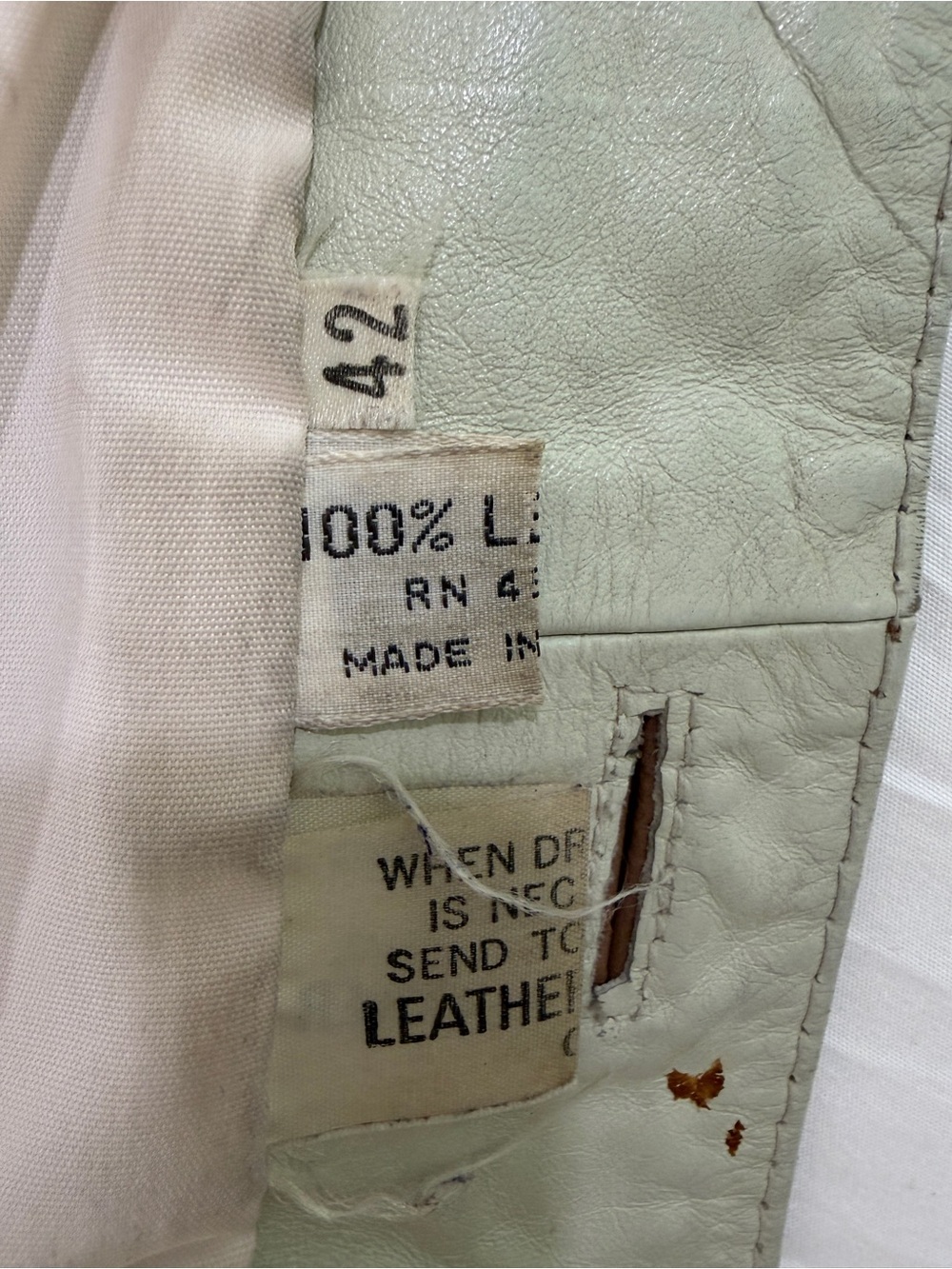 Beige/Tan Coat/Jacket with Brown Piping - Picture 8 of 10
